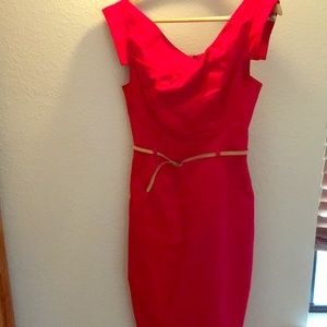 Red dress with belt